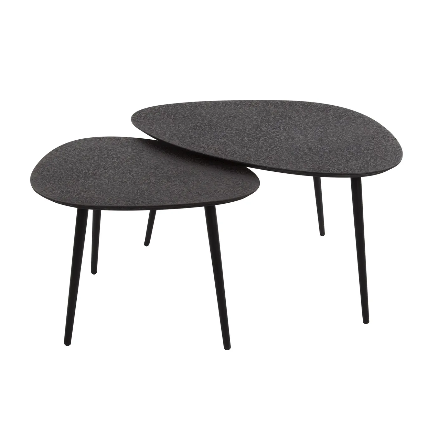 Salontafel Set van 2 Driehoekig Metallic Grijs - Giga Meubel