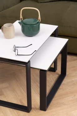 Salontafel Set van 2 Glentruan Wit Keramiek - Giga Living