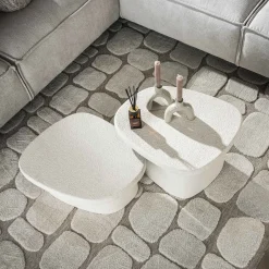 Salontafel Set van 2 Stone Organic Marmer Composiet - Giga Meubel