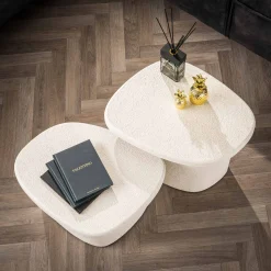 Salontafel Set van 2 Stone Organic Marmer Composiet - Giga Meubel