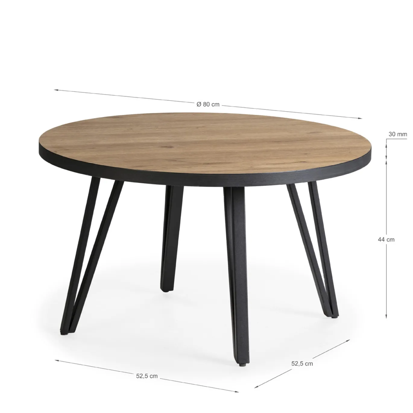 Salontafel Sindi Rond Me 80cm Naturel/bocamina - Giga Meubel