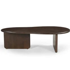 Salontafel Sira Organisch Donkerbruin 130cm - Giga Meubel