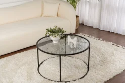 Salontafel Startis Zwart/Smoke Ø80cm