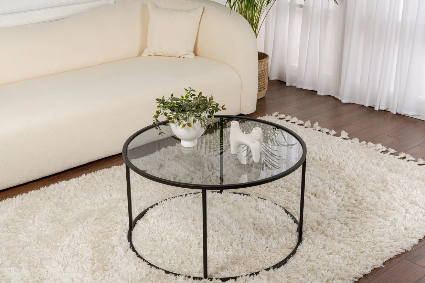 Salontafel Startis Zwart/Smoke Ø80cm