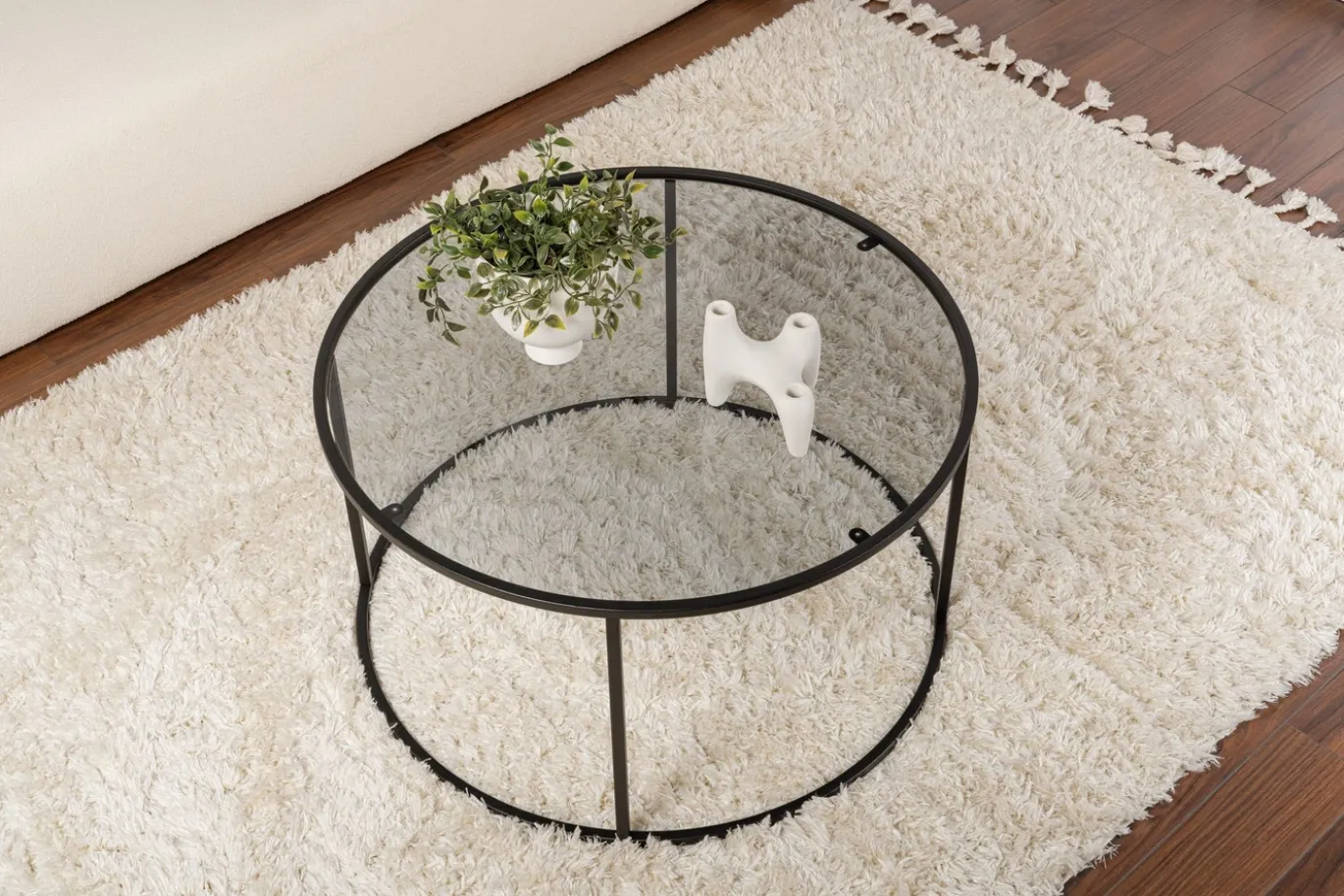Salontafel Startis Zwart/Smoke Ø80cm