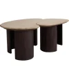 Salontafel Suki Travertin Donkerbruin Set van 2 - Giga Meubel