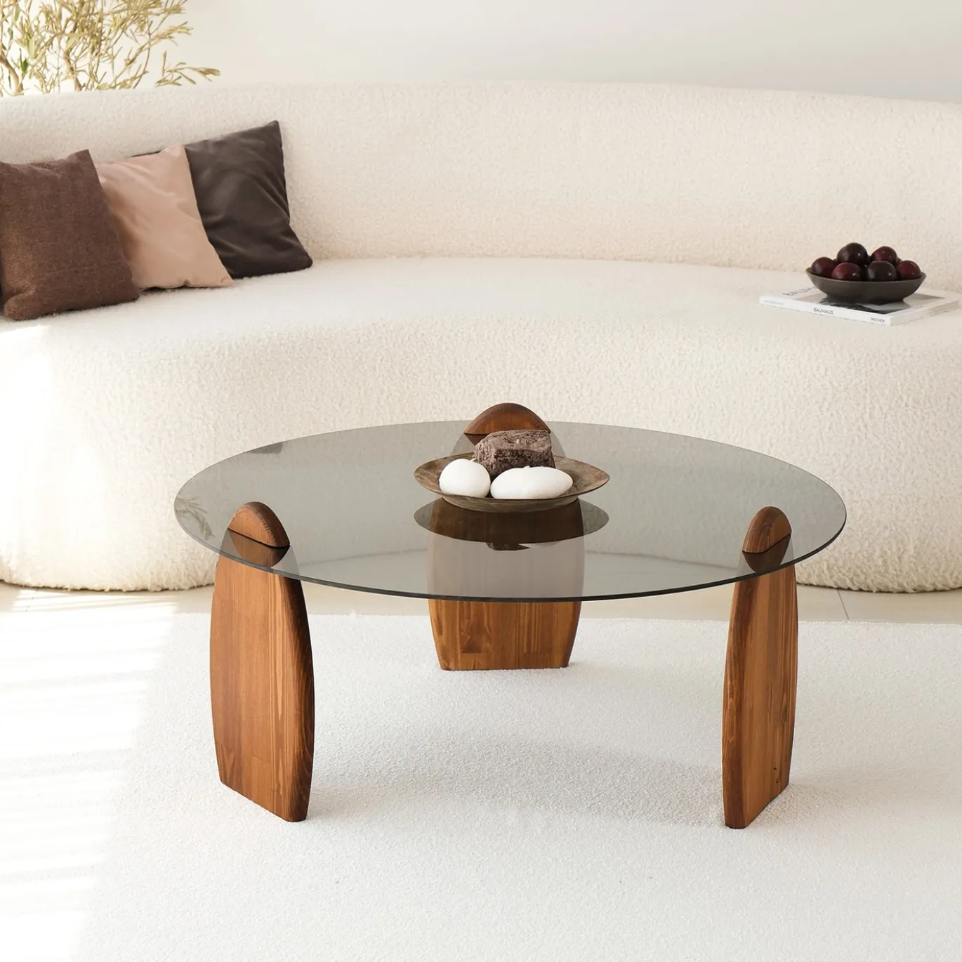 Salontafel Surf Smoke/Bruin Ø90cm