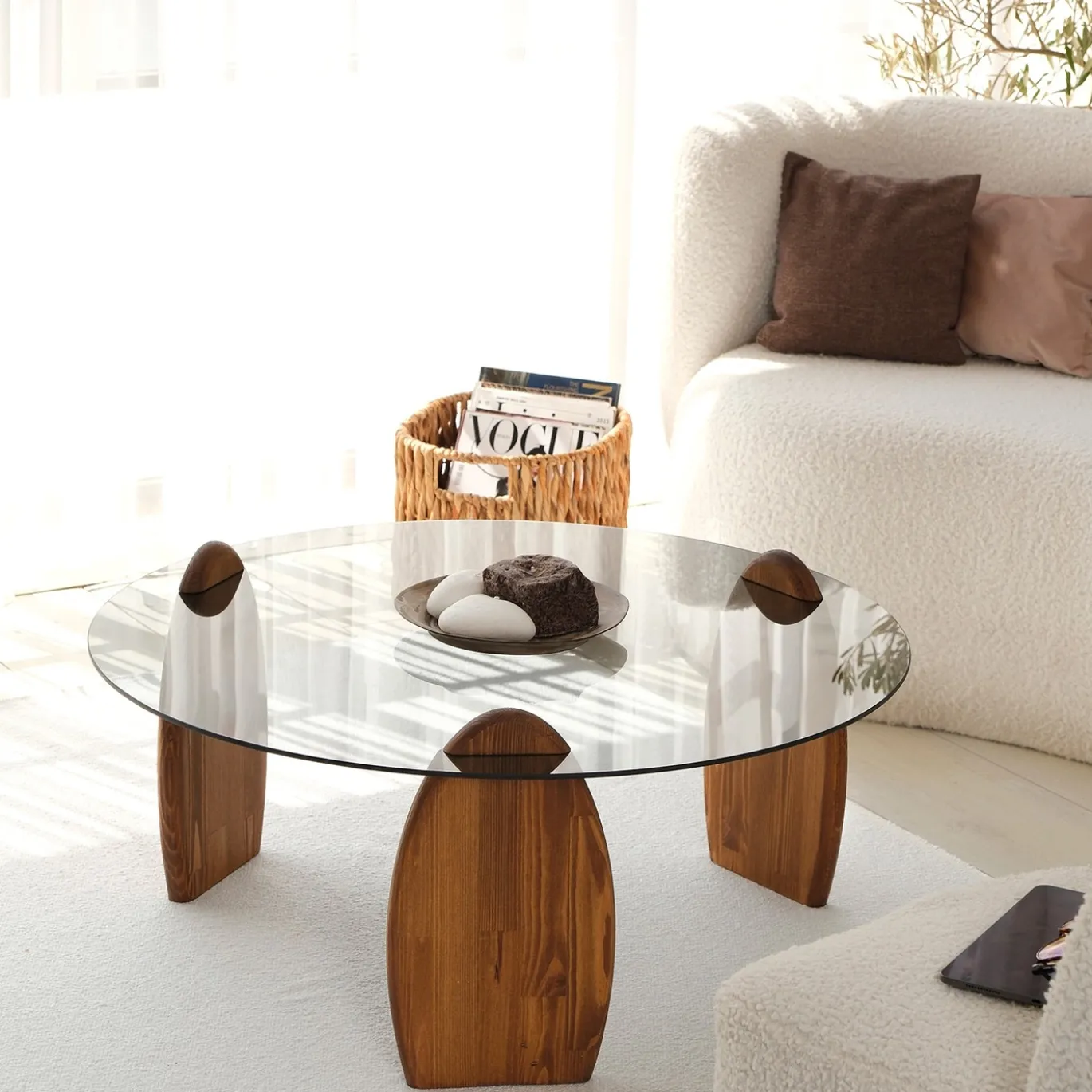 Salontafel Surf Smoke/Bruin Ø90cm