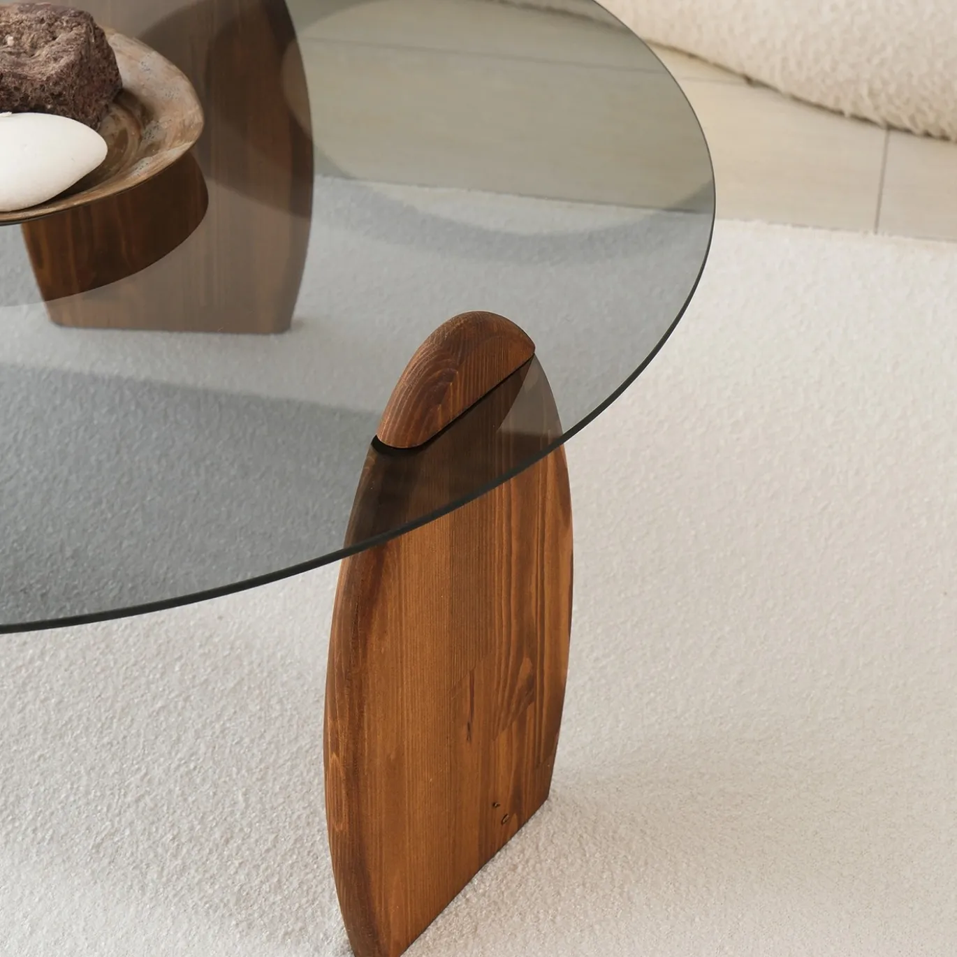 Salontafel Surf Smoke/Bruin Ø90cm