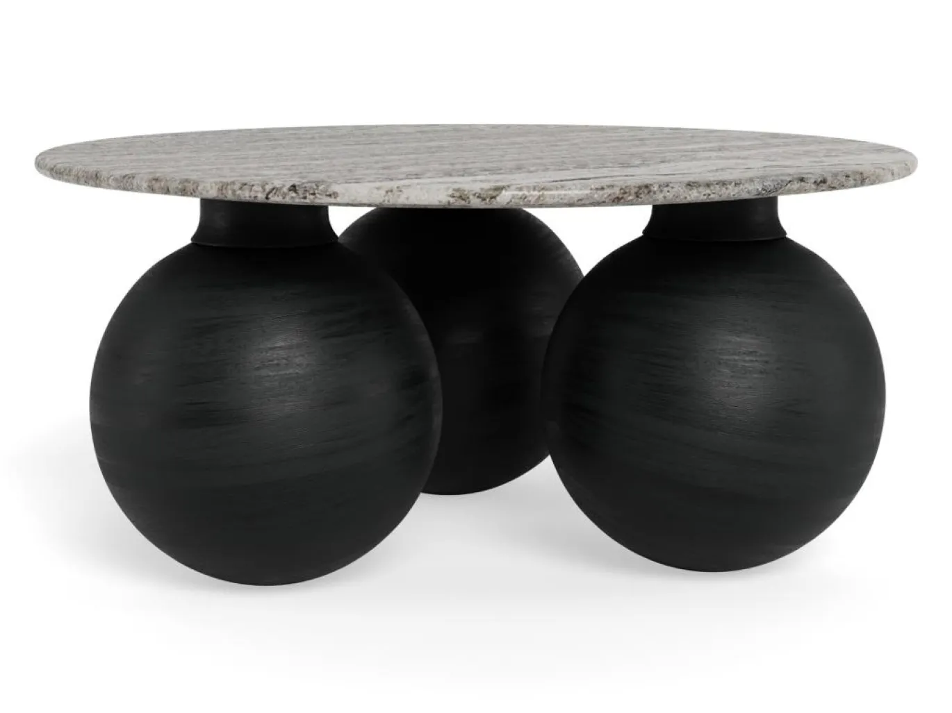 Salontafel Talor Marmer Grijs Zwart Ø95cm - Giga Living