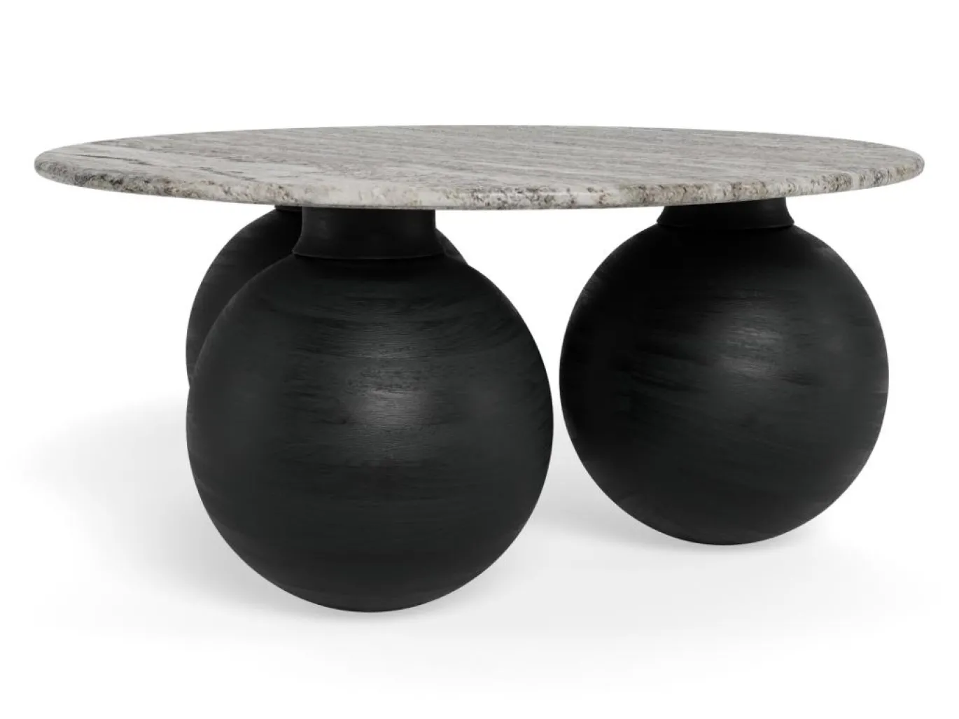 Salontafel Talor Marmer Grijs Zwart Ø95cm - Giga Living