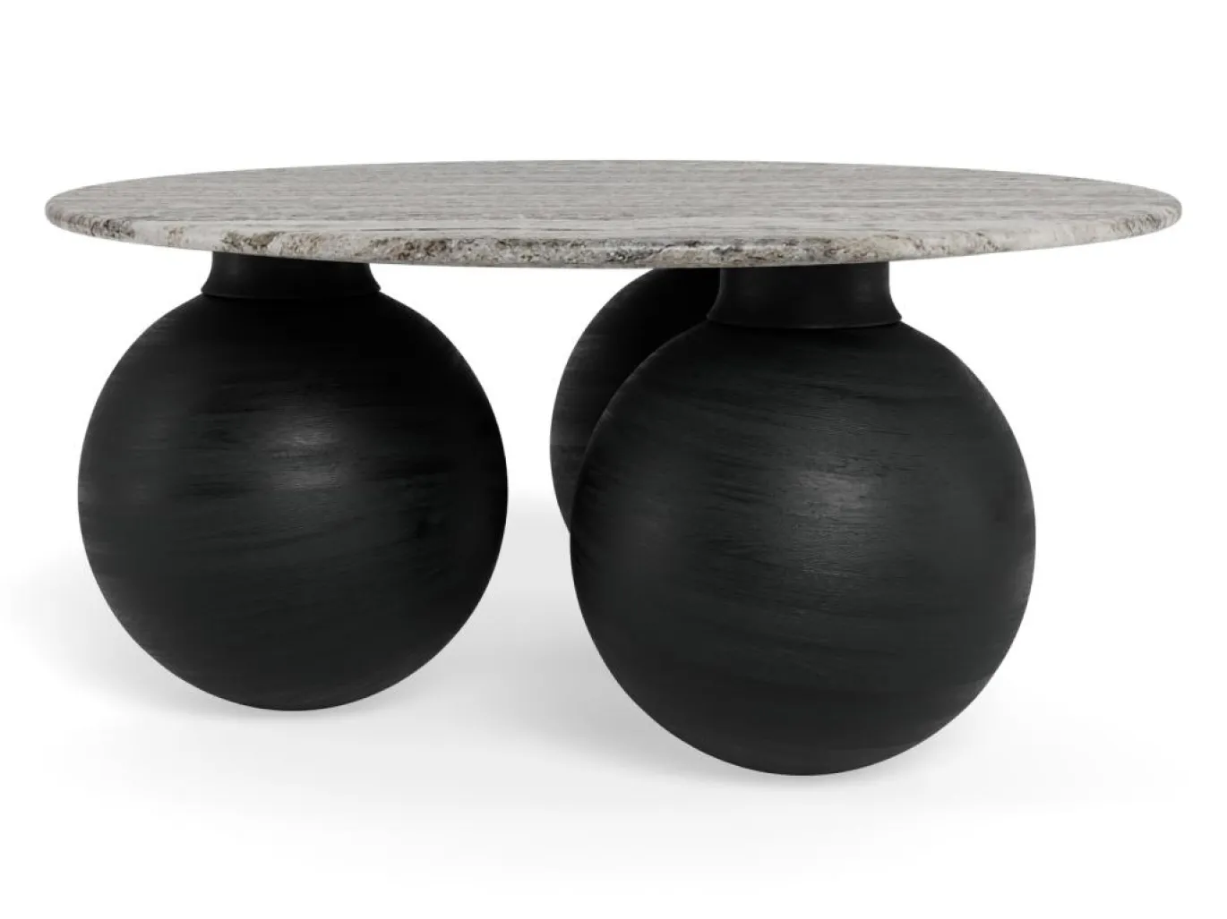 Salontafel Talor Marmer Grijs Zwart Ø95cm - Giga Living