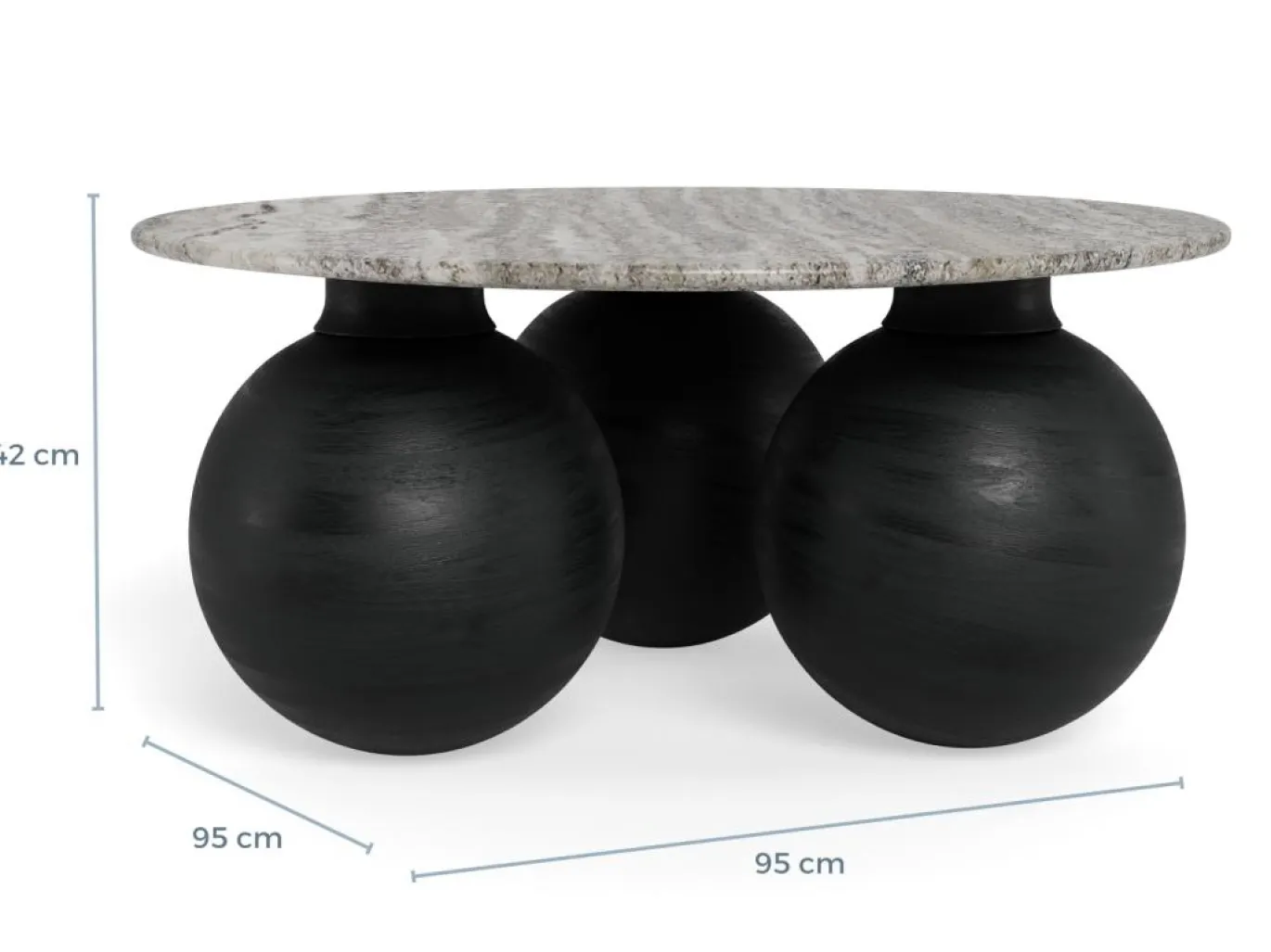 Salontafel Talor Marmer Grijs Zwart Ø95cm - Giga Living