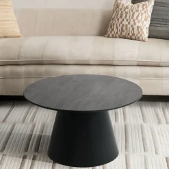 Salontafel Tango ø60x40cm Donkergrijs Marmer - Giga Meubel