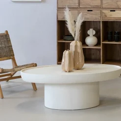 Salontafel Tess Ovaal Beige 90cm - Giga Meubel