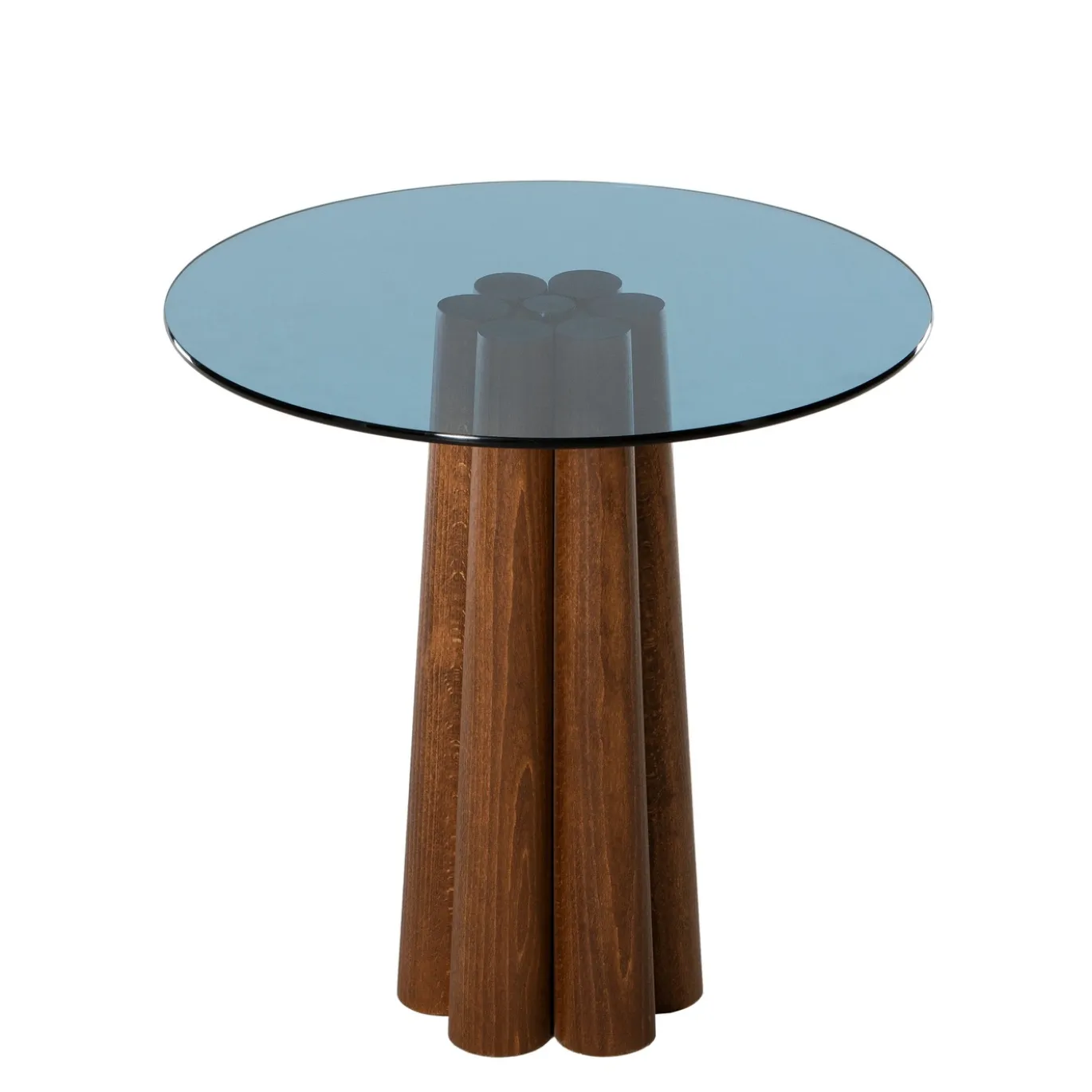 Salontafel Thales Blauw/Walnoot Ø50cm