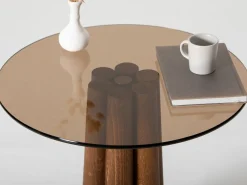 Salontafel Thales Brons/Walnoot Ø50cm