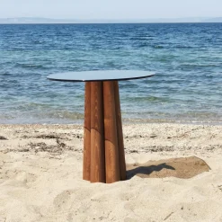 Salontafel Thales Brons/Walnoot Ø50cm