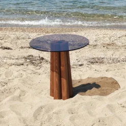 Salontafel Thales Brons/Walnoot Ø50cm