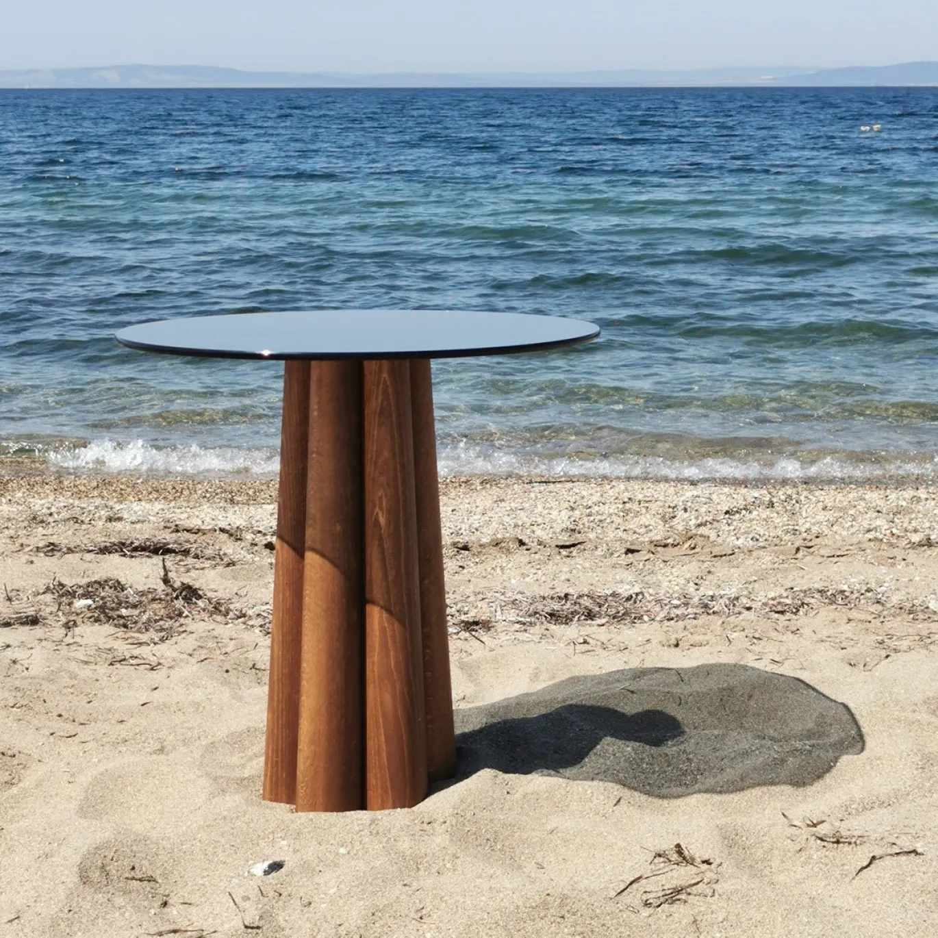 Salontafel Thales Smoke/Walnoot Ø50cm