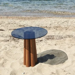Salontafel Thales Smoke/Walnoot Ø50cm