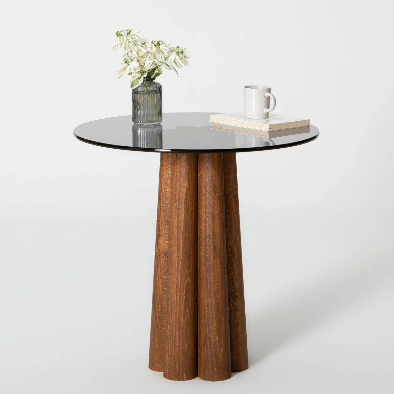 Salontafel Thales Smoke/Walnoot Ø50cm