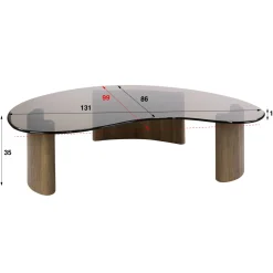 Salontafel Tinto Organisch 130cm Brons Glas - Giga Meubel