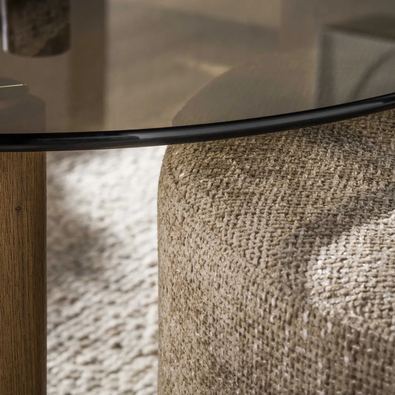 Salontafel Tinto Pouf Set Van 2 Brons Glas - Giga Meubel
