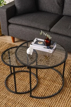 Salontafel Tokyo Zwart Set van 2