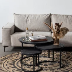 Salontafel Tres Zwart Rond - Giga Meubel