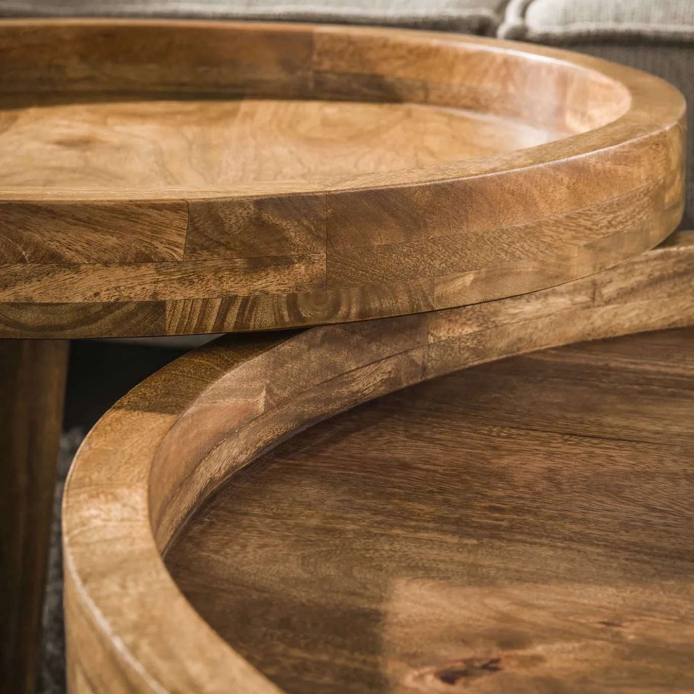 Salontafel Tripod Mango Naturel Set van 2 - Giga Meubel