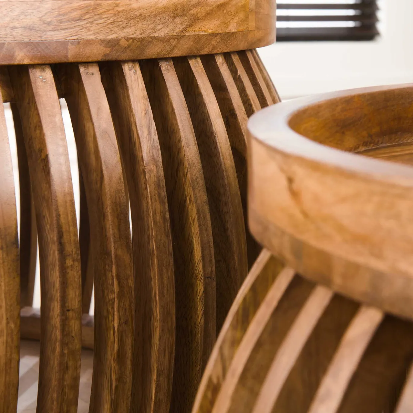 Salontafel Tweak Curve Set van 2 Mangohout Ø80/Ø60