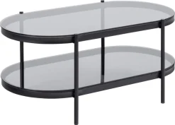 Salontafel Vadodara Glas Grijs 95cm - Giga Living