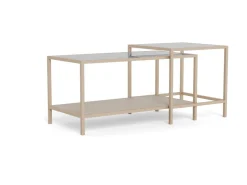 Salontafel Vayen Glas Transparant Set van 2 90cm - Giga Living