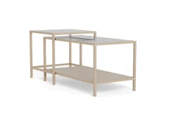 Salontafel Vayen Glas Transparant Set van 2 90cm - Giga Living