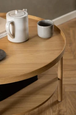 Salontafel Veerle Naturel Ø80x42cm Eiken - Giga Living