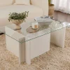 Salontafel Vetrino Glas/Wit 105cm