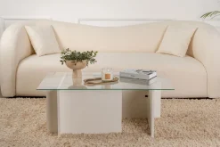 Salontafel Vetrino Glas/Wit 105cm