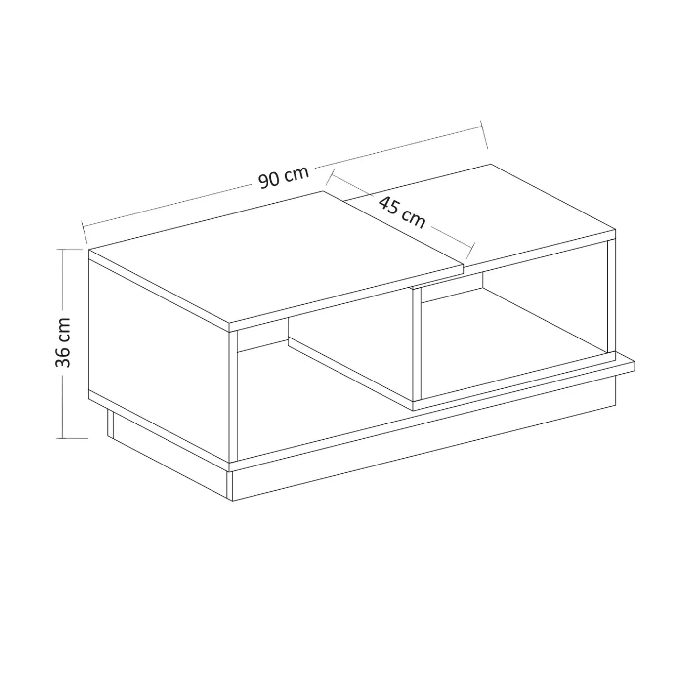 Salontafel Viyana Wit/Naturel 90cm