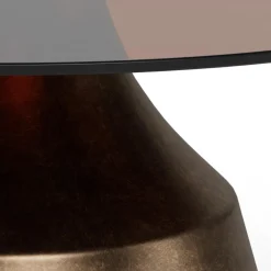 Salontafel Warren Glas Bruin Brons Ø70cm - Giga Living