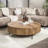 Salontafel Wave Ø120cm Massief Mango Zand - Giga Meubel