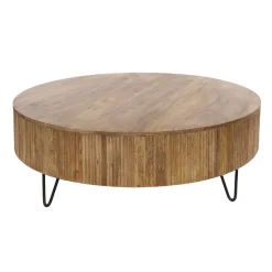 Salontafel Wave Ø120cm Massief Mango Zand - Giga Meubel