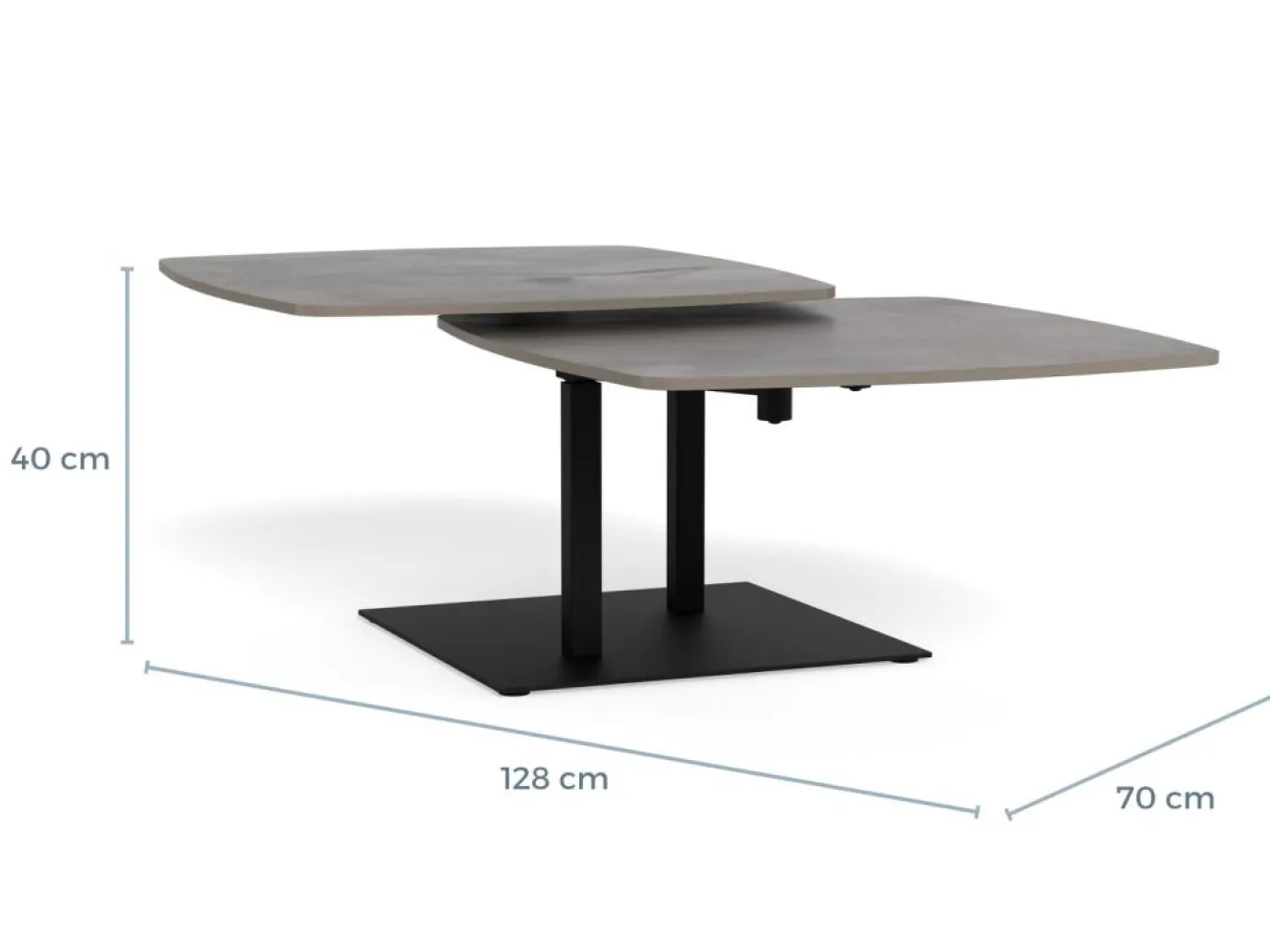 Salontafel Xavier Keramiek Grijs 122cm - Giga Living