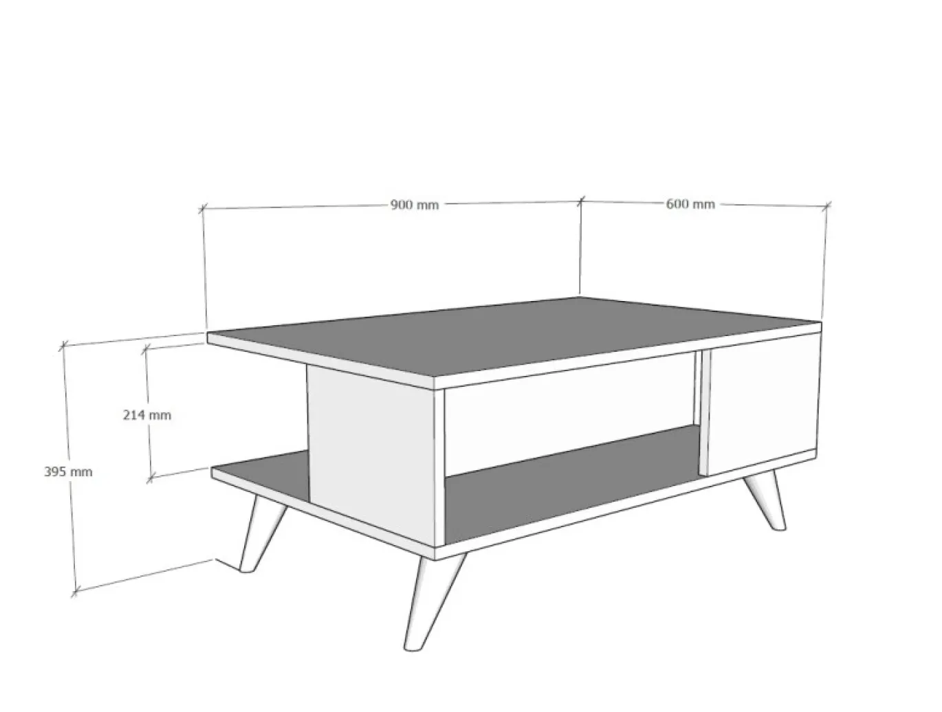 Salontafel Yuka Walnoot 90cm