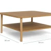Salontafel Zane Eiken 90cm - Giga Living