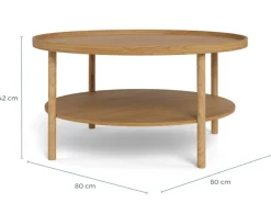 Salontafel Zane Eiken Ø80cm - Giga Living