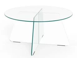 Salontafel Zelon Glas Transparant Ø80cm - Giga Living
