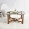 Salontafel Zen Glas/Bruin 80cm