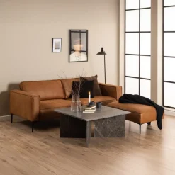 Salontafel Zivik Marmer Grijs Marron 90cm - Giga Living