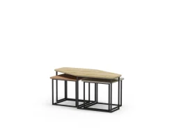 Salontafel Zoya Set van 3 Eiken Terracotta/groen - Giga Meubel